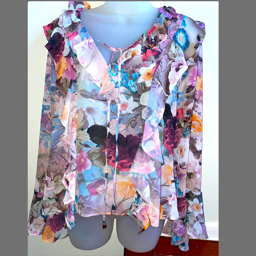 bell sleeve sheer top